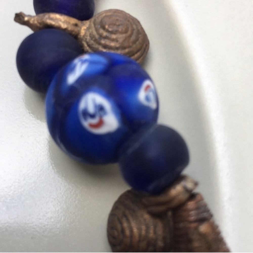 Brass & Glass Bead Necklace - Picture 3 of 5